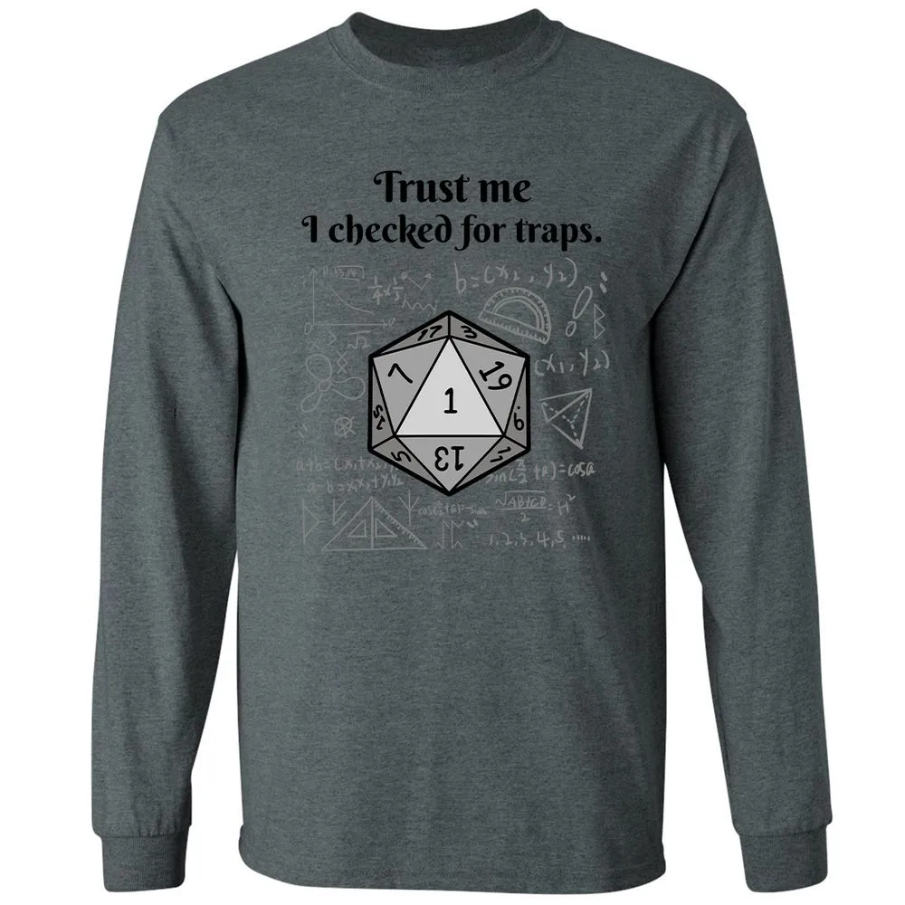 Trust me, I checked for traps. Long Sleeve T-Shirt - Dark Heather - 15