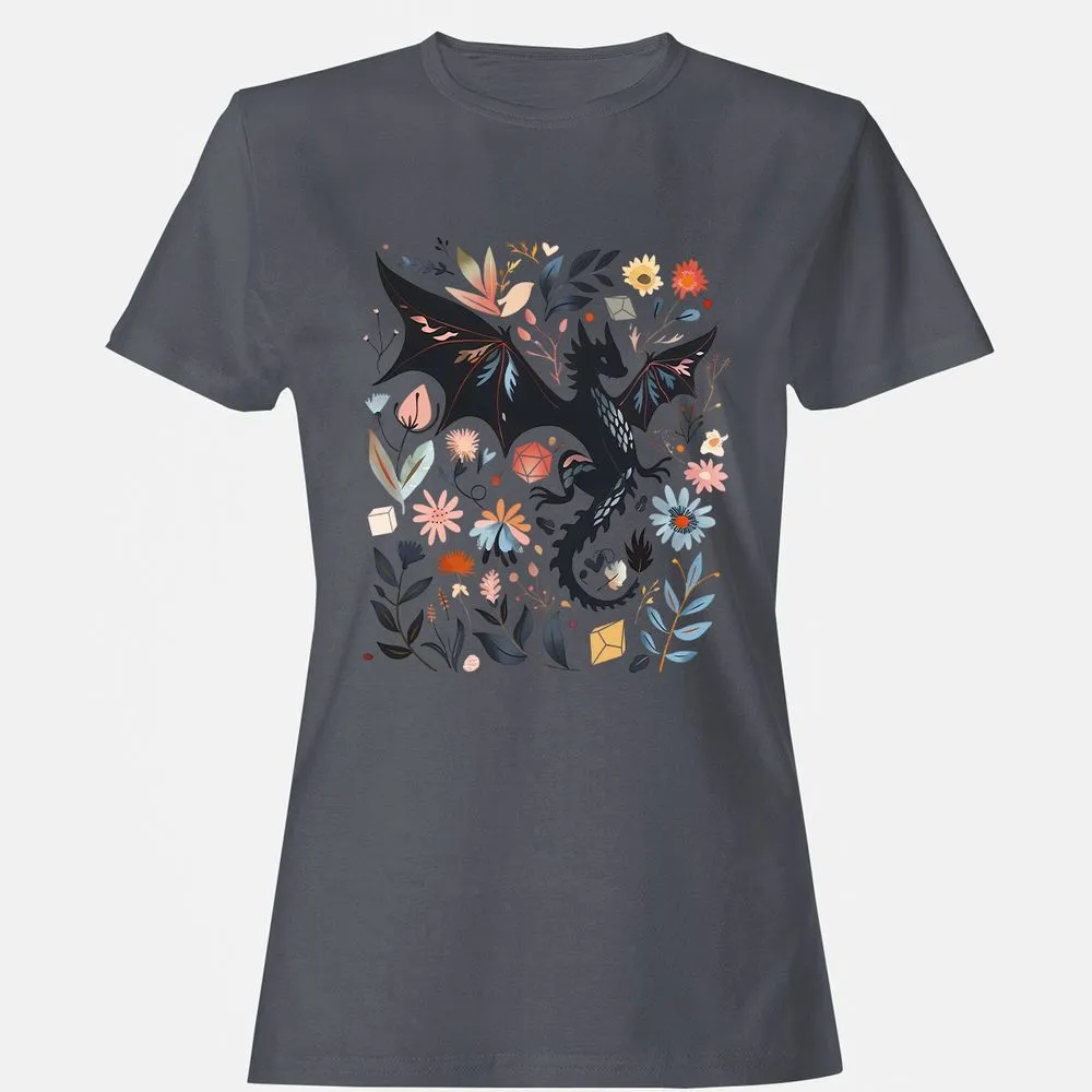 Floral DnD Dragon - Dark Heather - 5