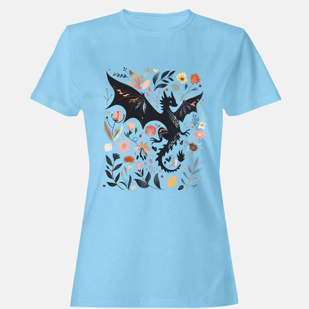 Floral DnD Dragon - Light Blue - 8