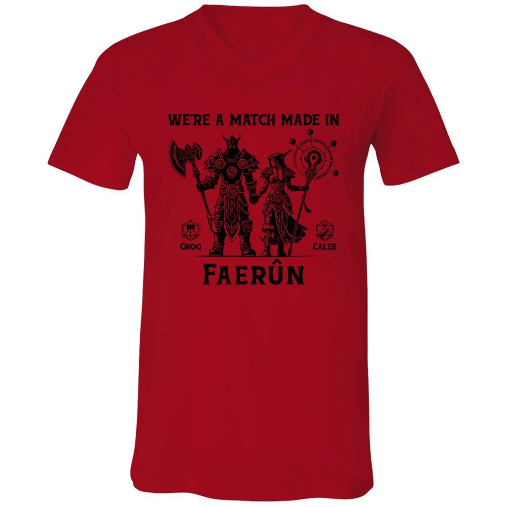 Custom DnD Class Couple Unisex V-Neck T-Shirt - Red - 3