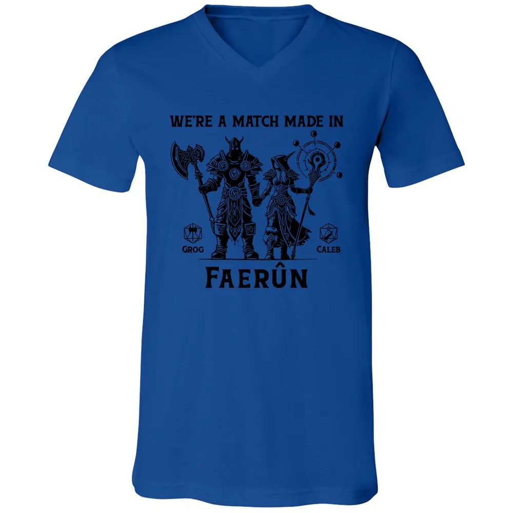 Custom DnD Class Couple Unisex V-Neck T-Shirt - True Royal - 4