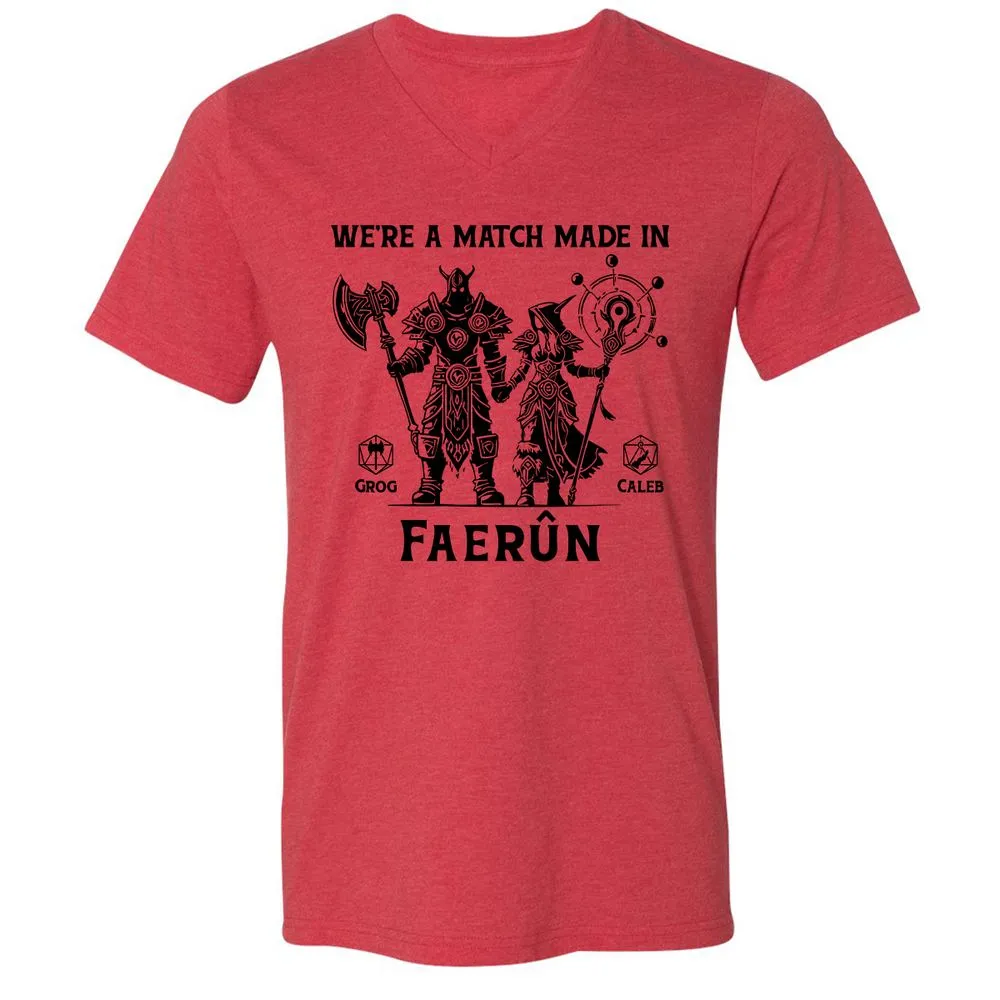 Custom DnD Class Couple Unisex V-Neck T-Shirt - Heather Red - 5
