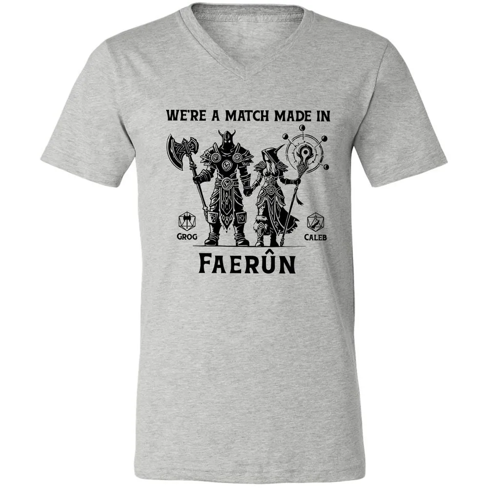 Custom DnD Class Couple Unisex V-Neck T-Shirt - Athletic Heather - 7