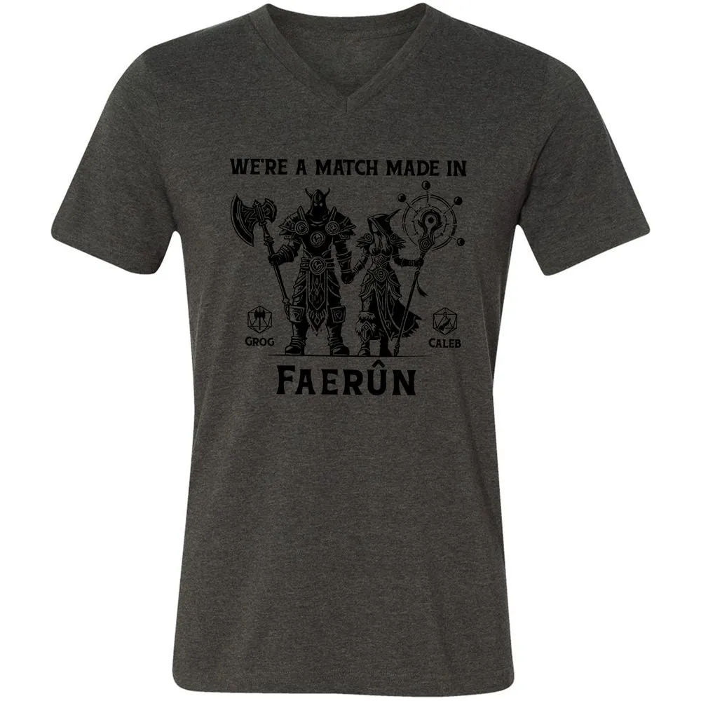 Custom DnD Class Couple Unisex V-Neck T-Shirt - Dark Grey Heather - 8