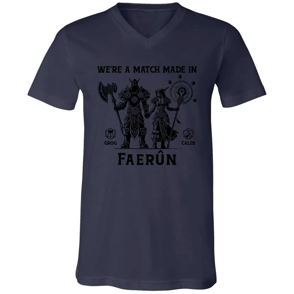 Custom DnD Class Couple Unisex V-Neck T-Shirt - Navy - 9