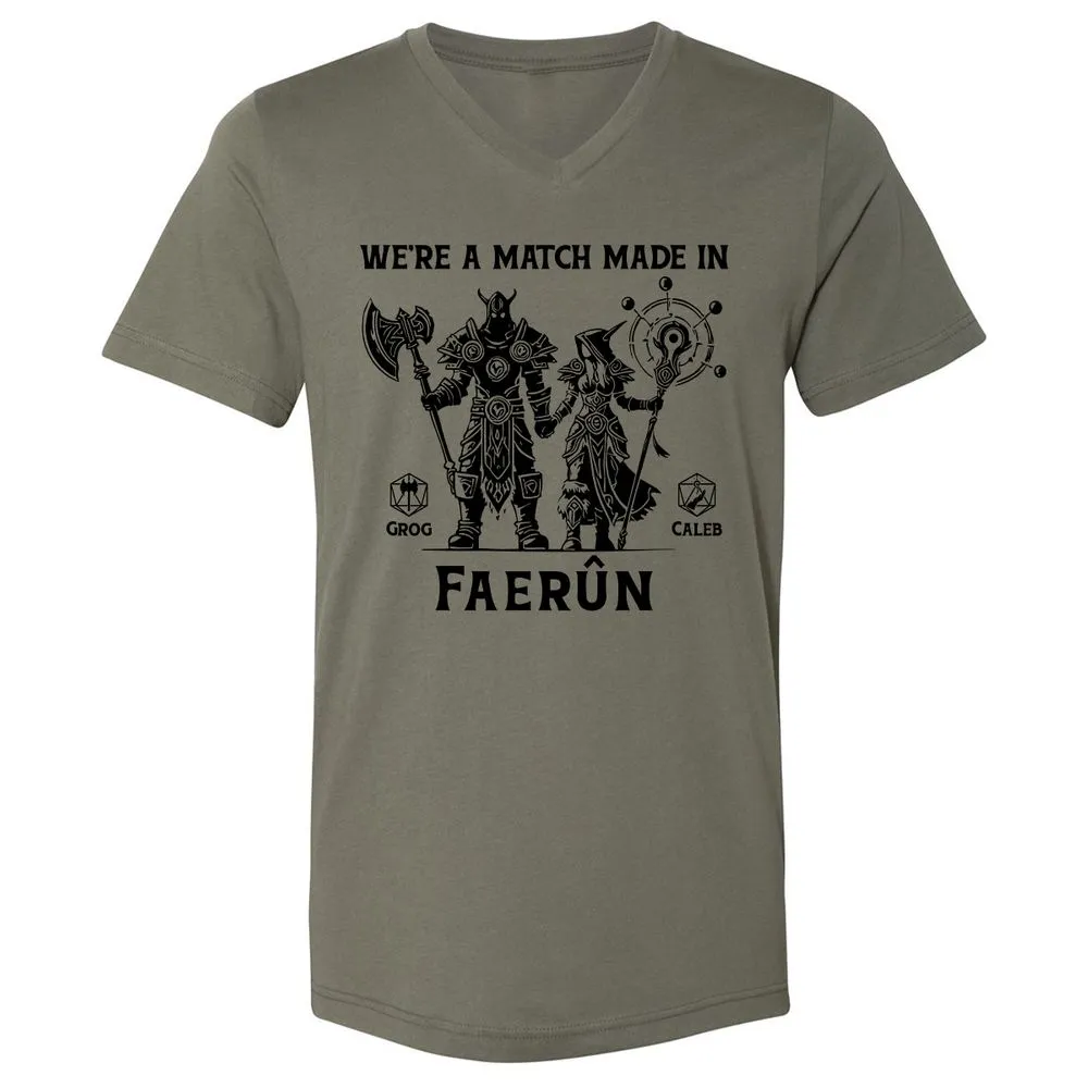 Custom DnD Class Couple Unisex V-Neck T-Shirt - Military Green - 10