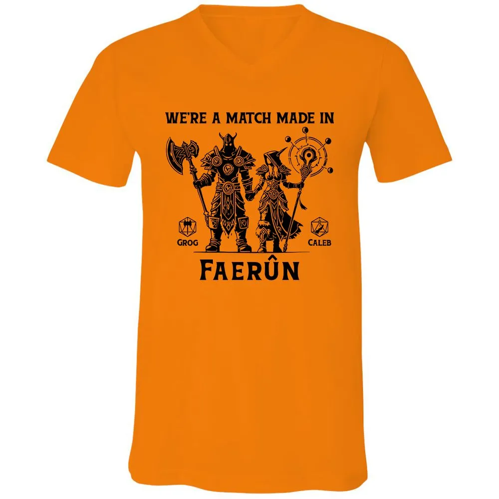Custom DnD Class Couple Unisex V-Neck T-Shirt - Orange - 11