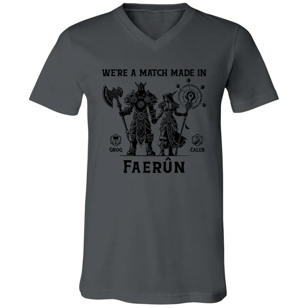 Custom DnD Class Couple Unisex V-Neck T-Shirt - Asphalt - 12