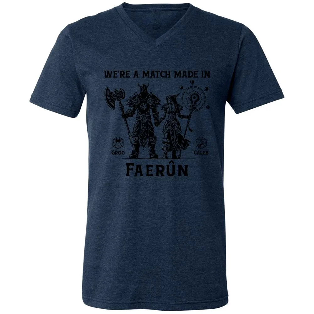 Custom DnD Class Couple Unisex V-Neck T-Shirt - Heather Navy - 15