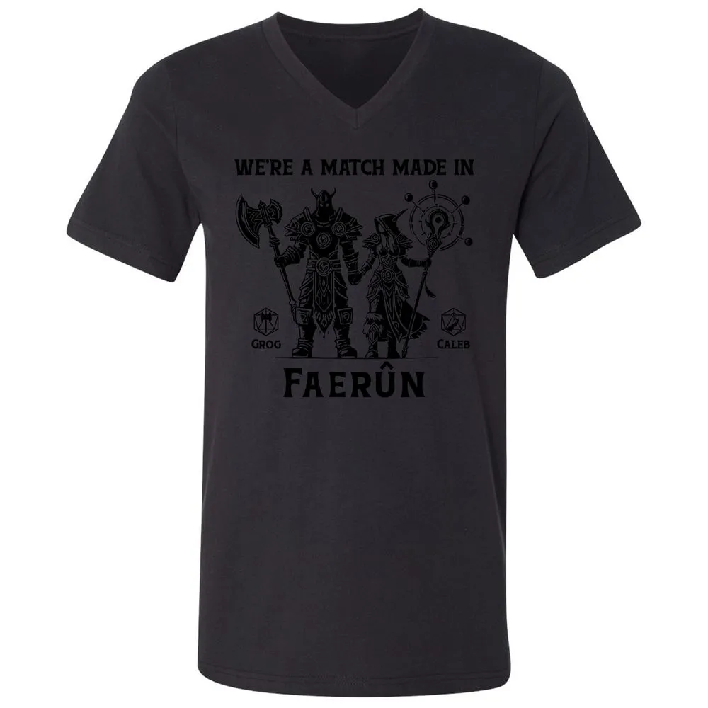 Custom DnD Class Couple Unisex V-Neck T-Shirt - Black - 16