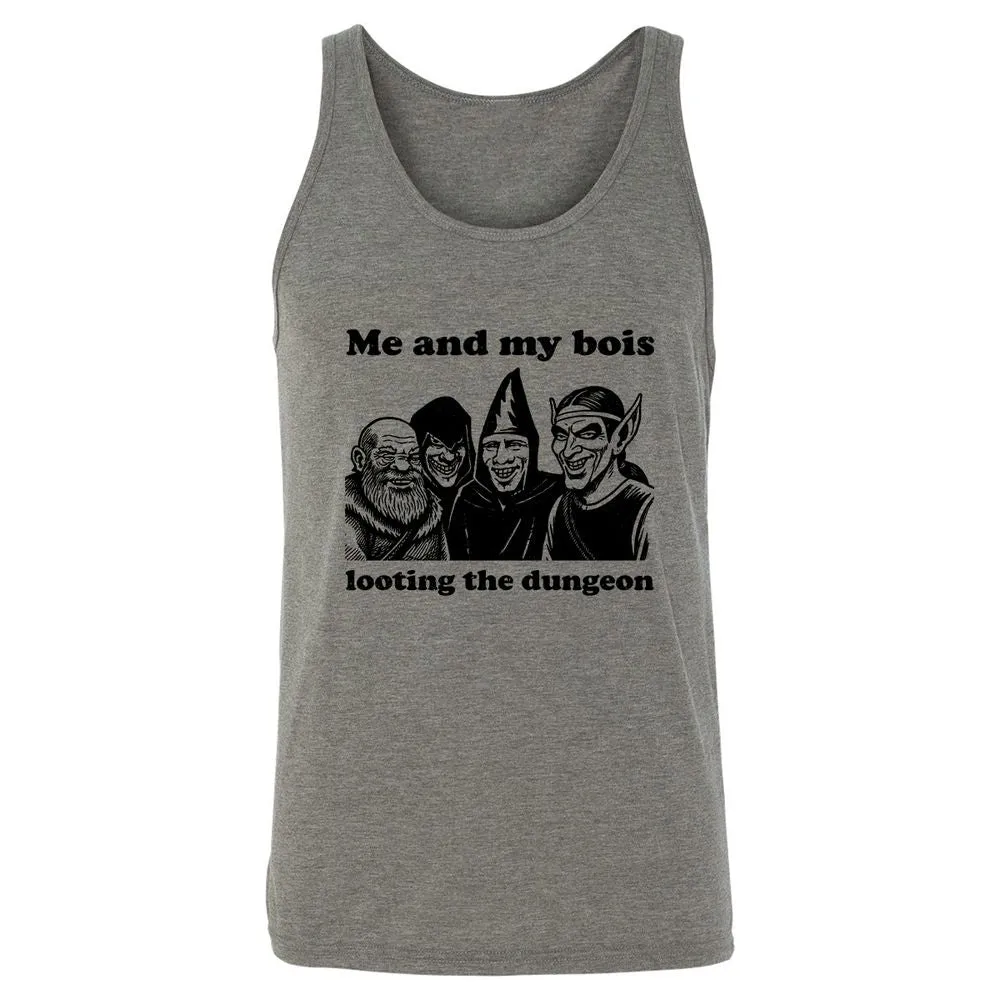 Me and my bois looting the dungeon Unisex Jersey Tank - Grey Triblend - 2