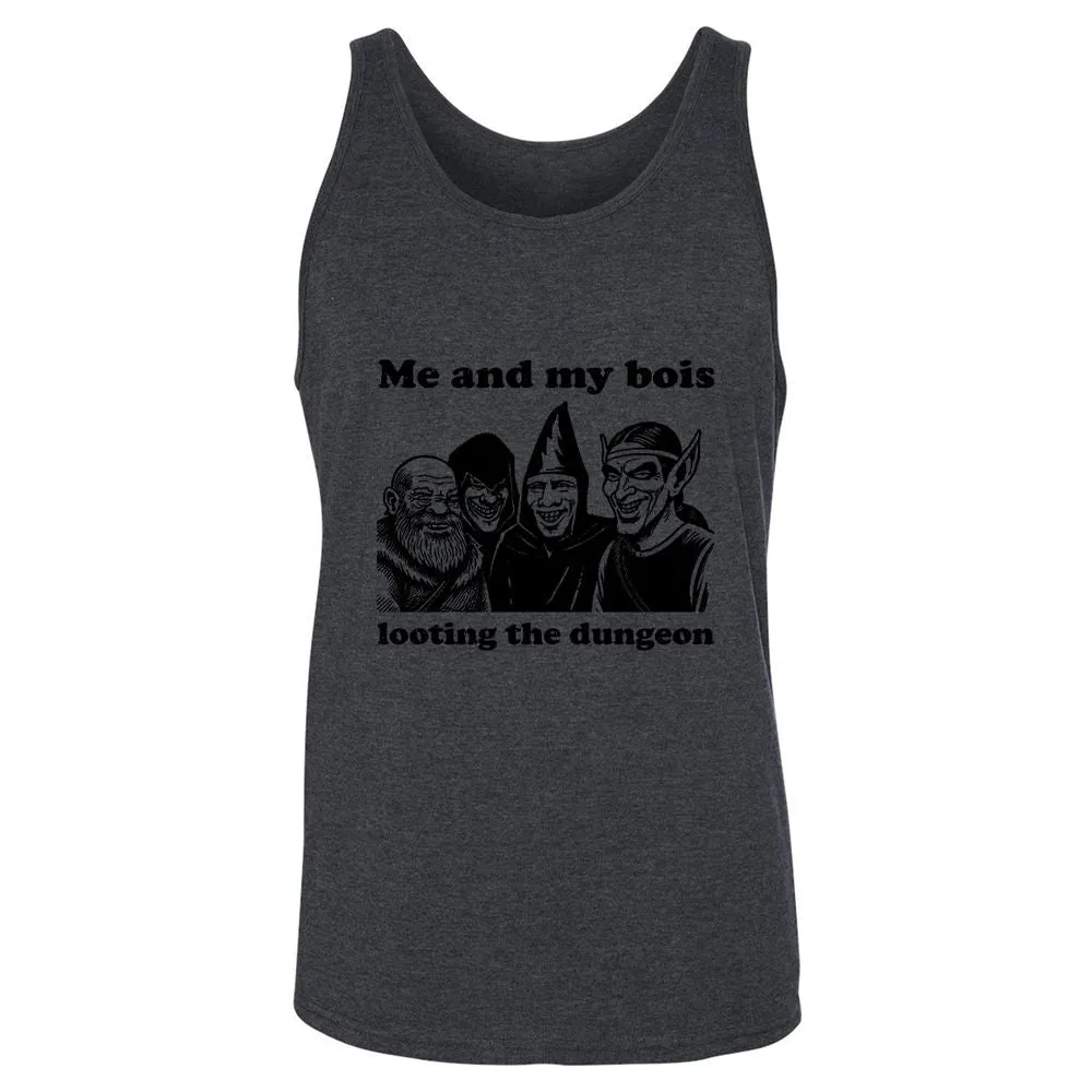 Me and my bois looting the dungeon Unisex Jersey Tank - Dark Grey Heather - 6