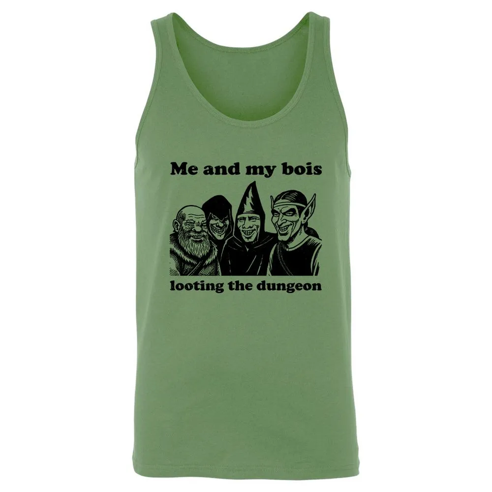 Me and my bois looting the dungeon Unisex Jersey Tank - Leaf - 10