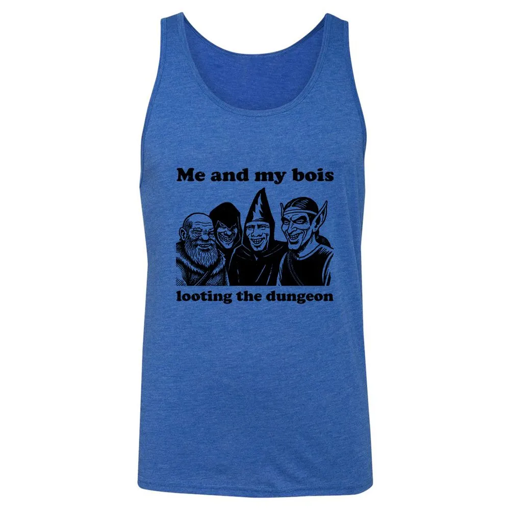 Me and my bois looting the dungeon Unisex Jersey Tank - True Royal Triblend - 12
