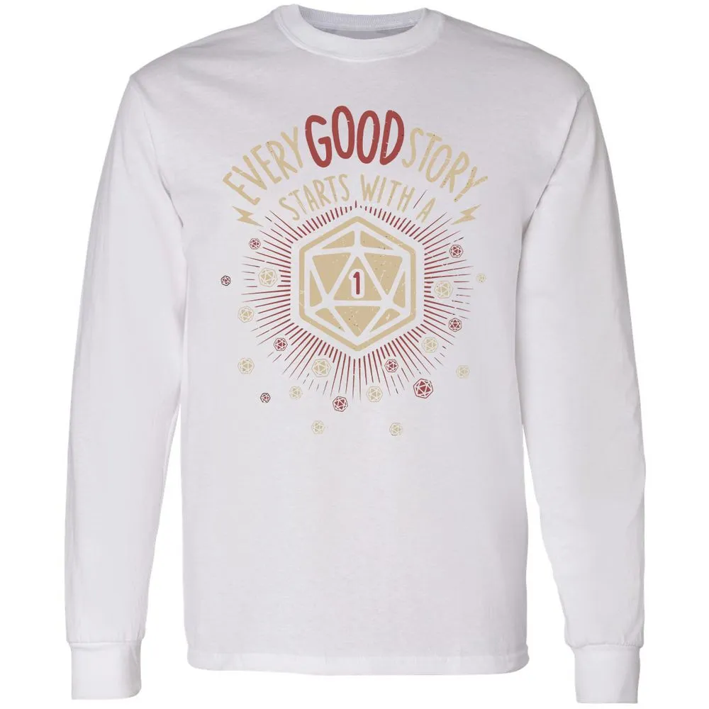 Good Story Starts With A 1 Long Sleeve T-Shirt - White - 5
