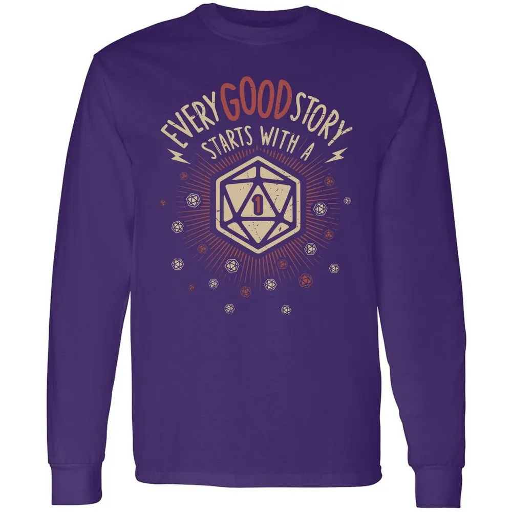 Good Story Starts With A 1 Long Sleeve T-Shirt - Purple - 13