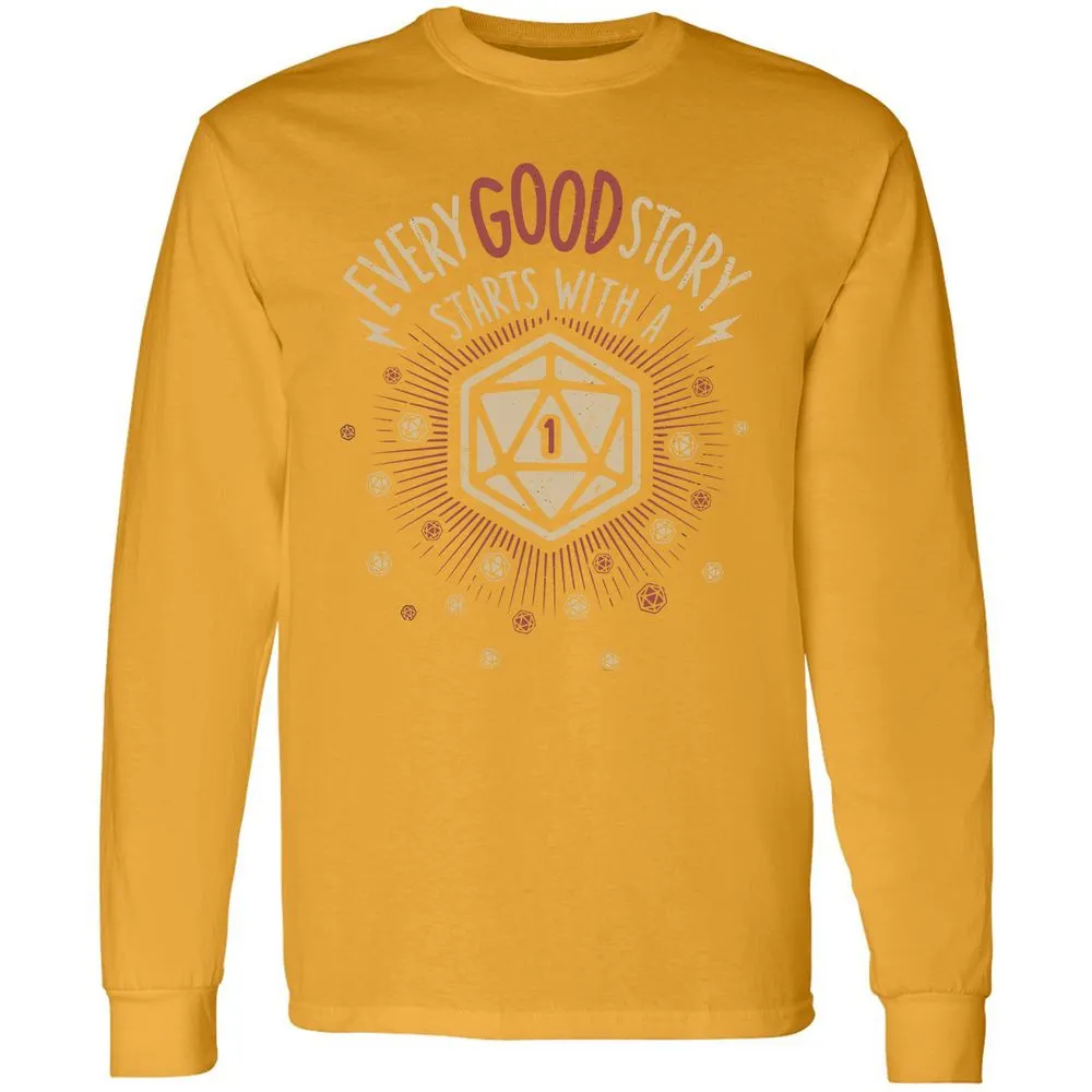 Good Story Starts With A 1 Long Sleeve T-Shirt - Gold - 9