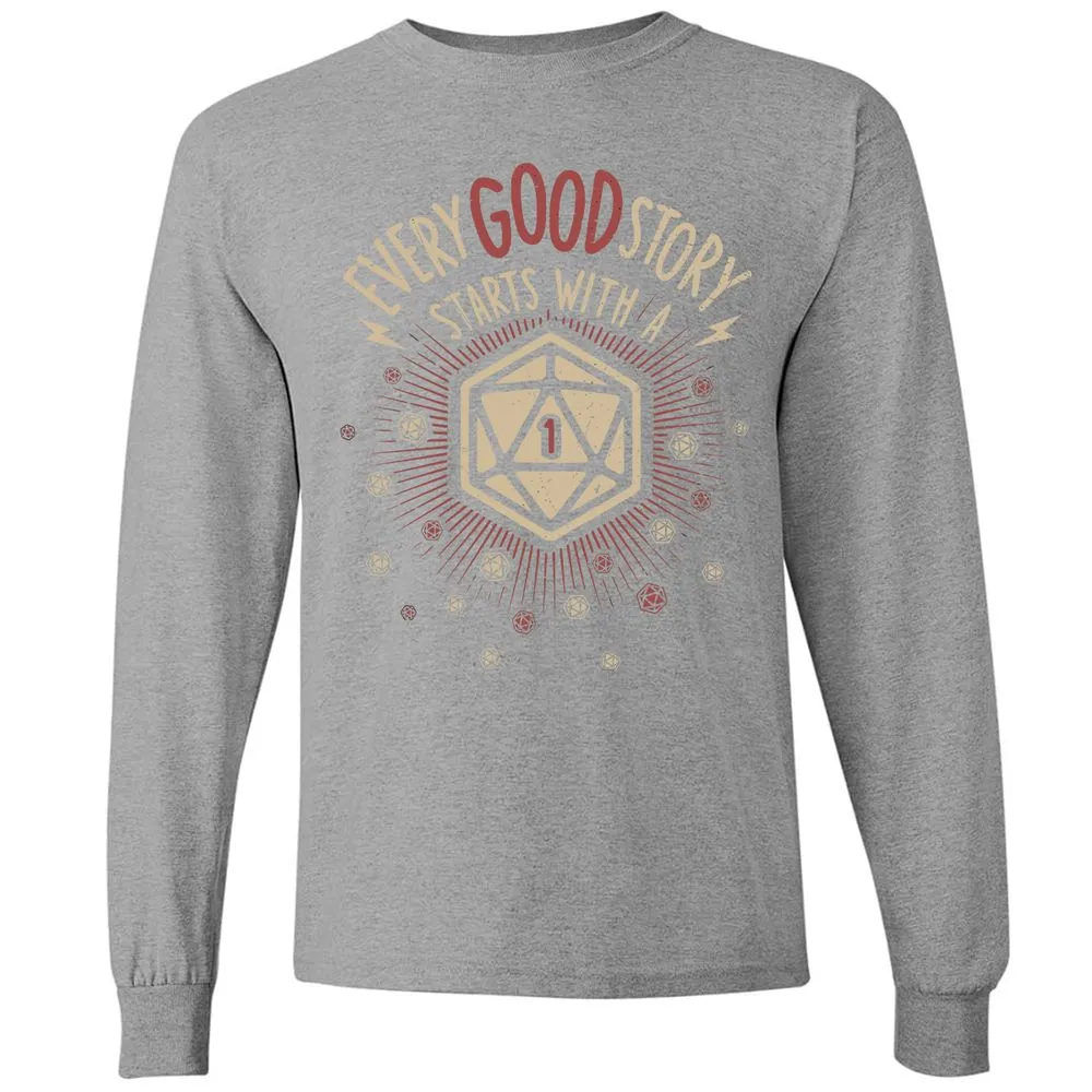 Good Story Starts With A 1 Long Sleeve T-Shirt - Graphite Heather - 6