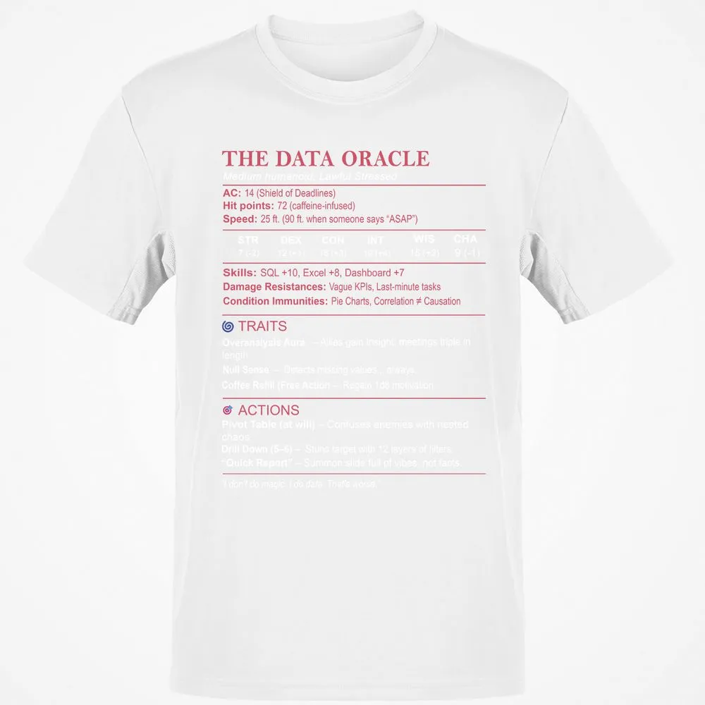 Data Analyst Stats (The Data Oracle) Classic Unisex T-Shirt - White - 12