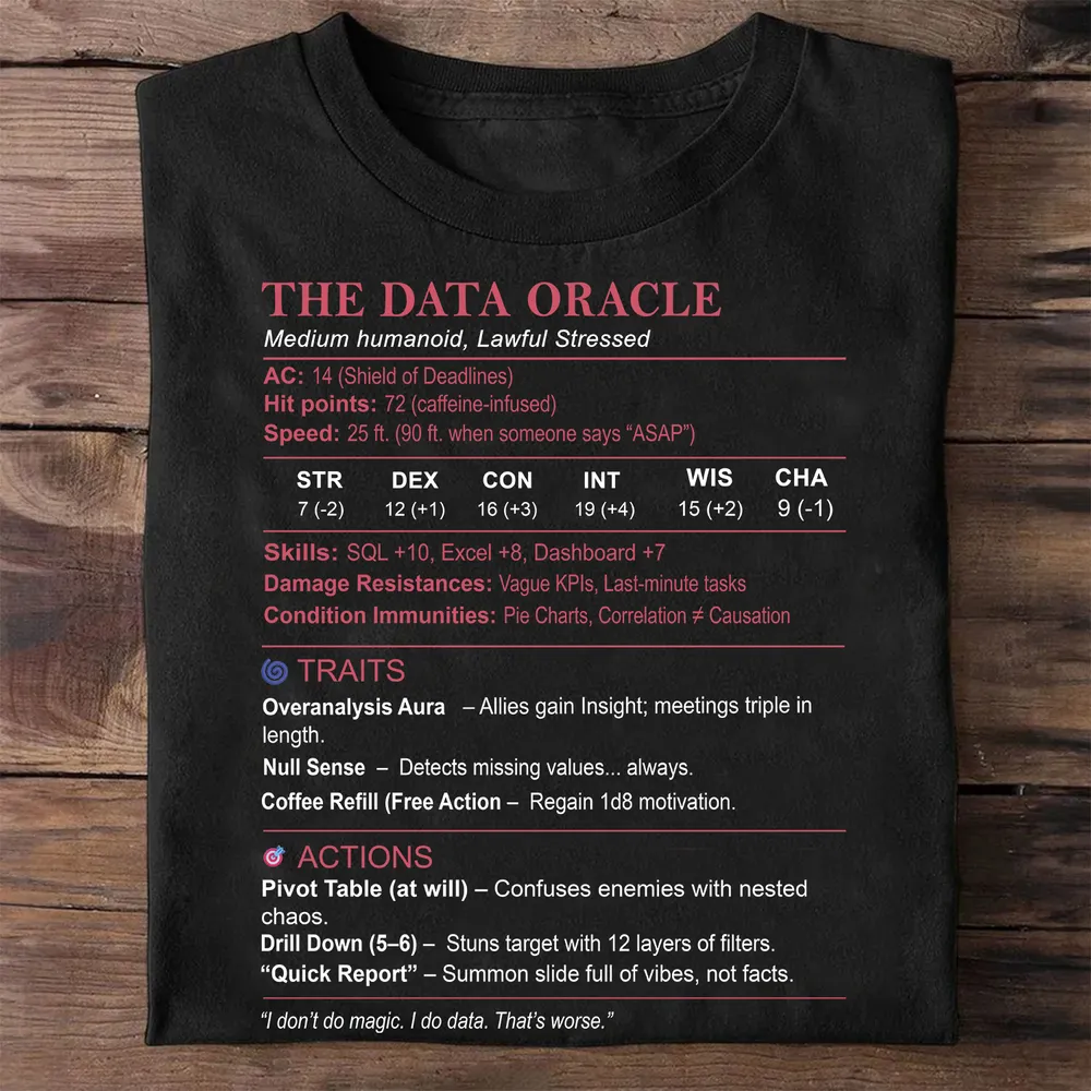 Data Analyst Stats (The Data Oracle) Classic Unisex T-Shirt - 1