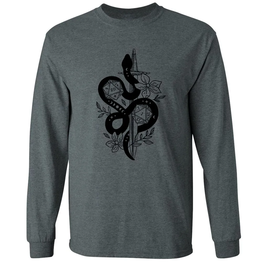 D20 Snake and Sword - Dark Heather - 15