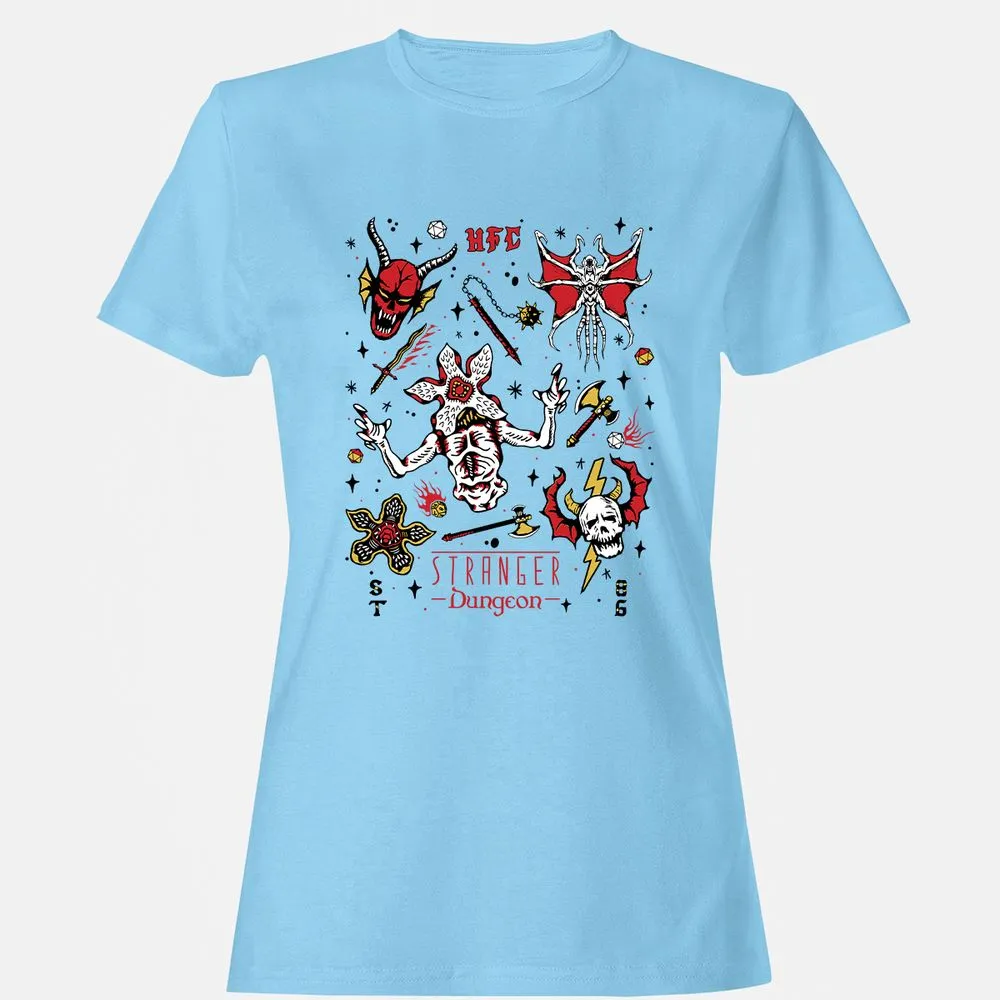 STRANGER DUNGEON Women's T-Shirt - Light Blue - 8