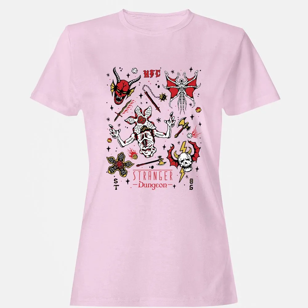 STRANGER DUNGEON Women's T-Shirt - Light Pink - 9