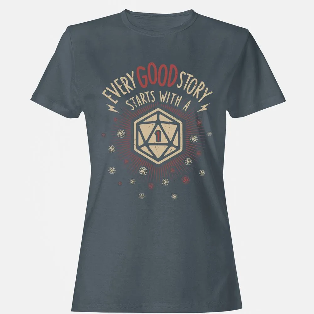 Good Story Starts With A 1 Women's T-Shirt - Charcoal - 3