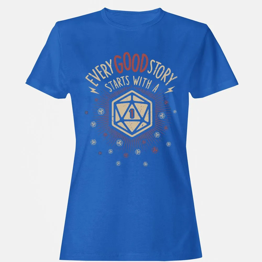 Good Story Starts With A 1 Women's T-Shirt - Royal - 14