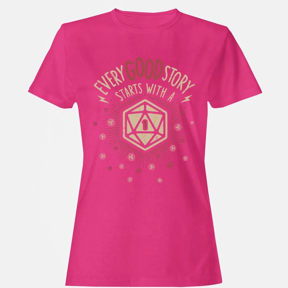 Good Story Starts With A 1 Women's T-Shirt - Heliconia - 6