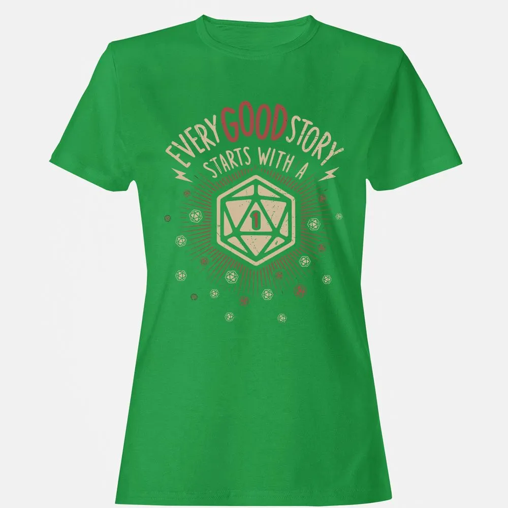 Good Story Starts With A 1 Women's T-Shirt - Irish Green - 7