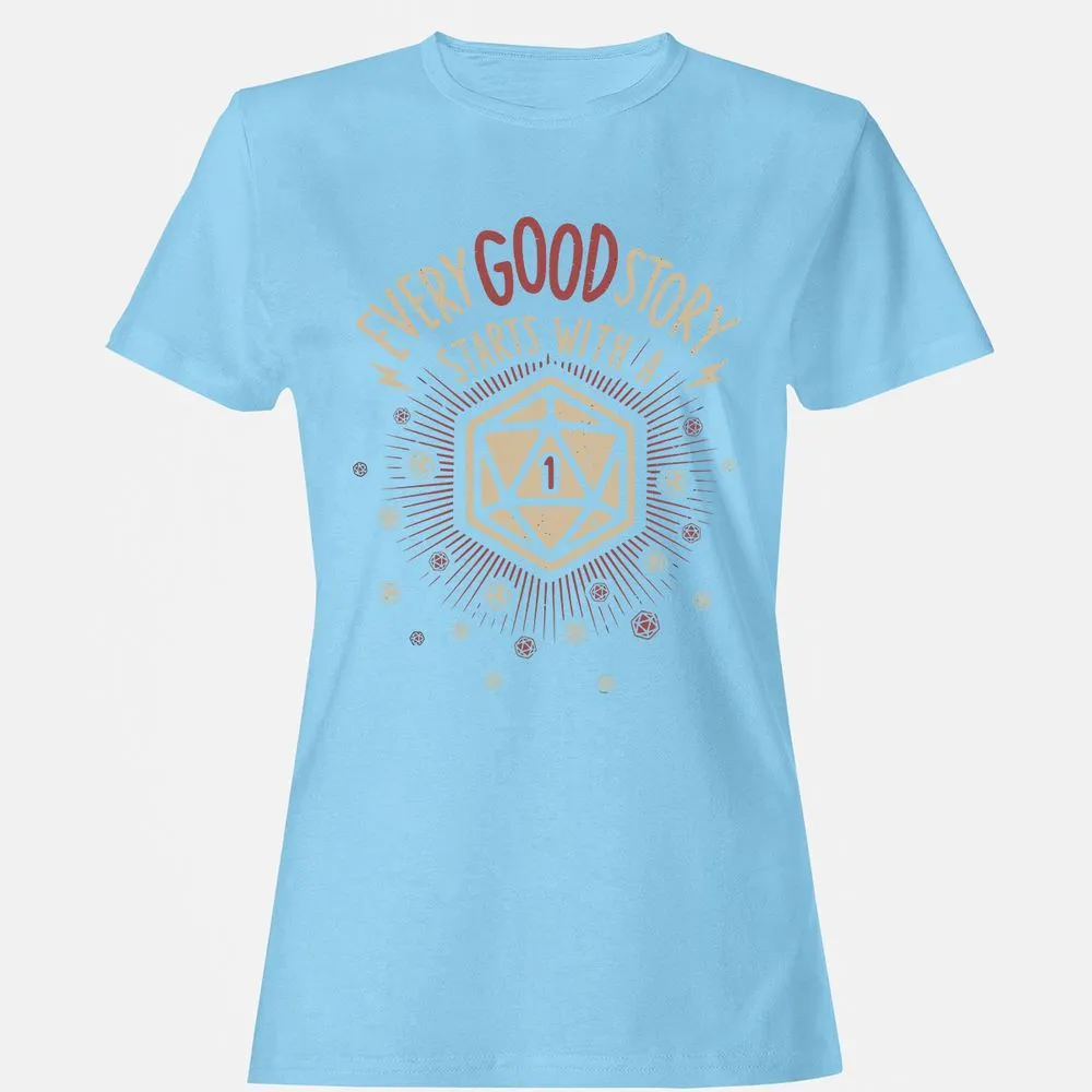 Good Story Starts With A 1 Women's T-Shirt - Light Blue - 8
