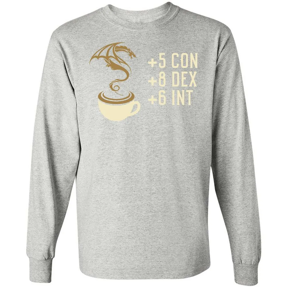 Coffee Dragon Long Sleeve T-Shirt - Ash - 7
