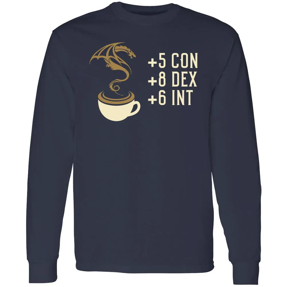 Coffee Dragon Long Sleeve T-Shirt - Navy - 2