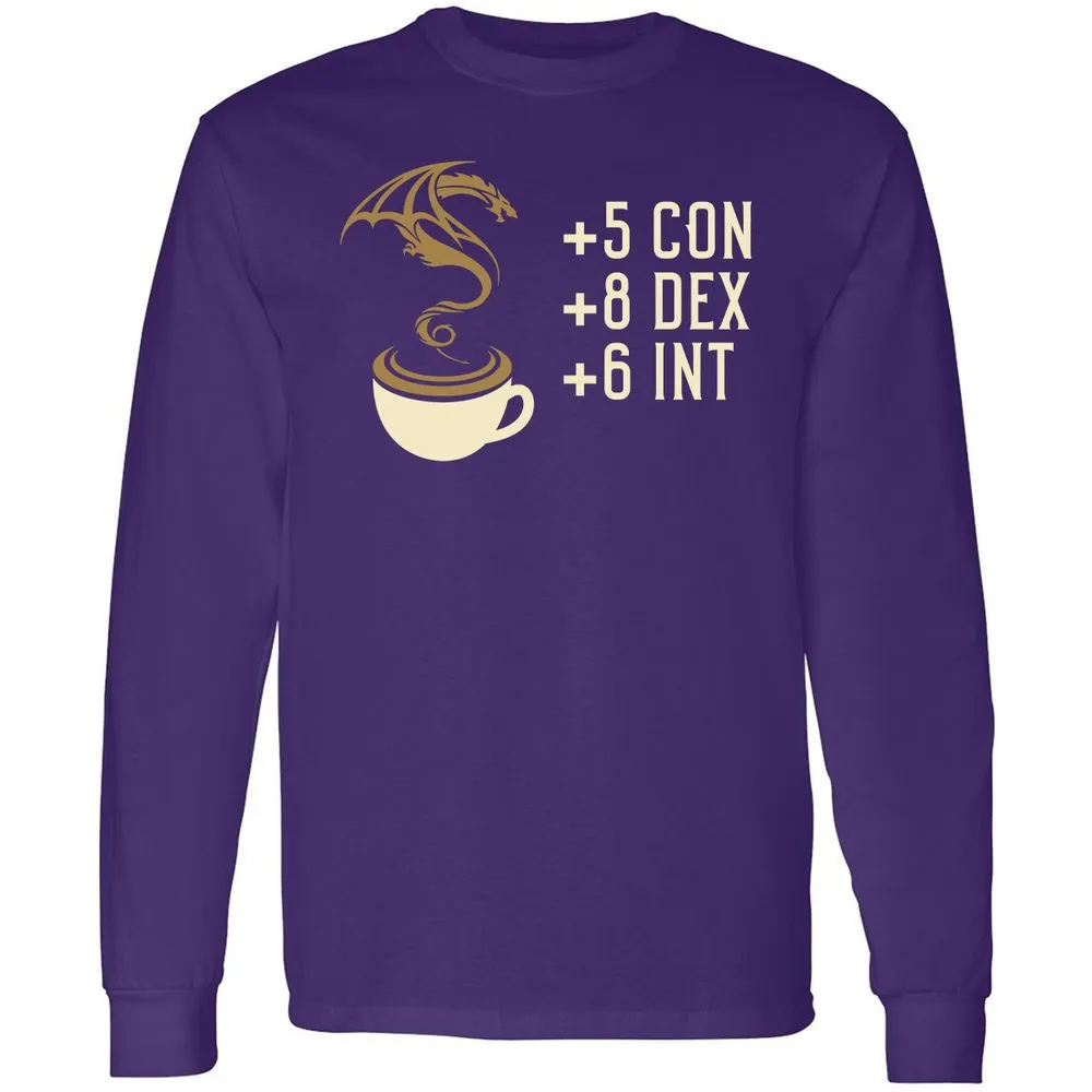 Coffee Dragon Long Sleeve T-Shirt - Purple - 13