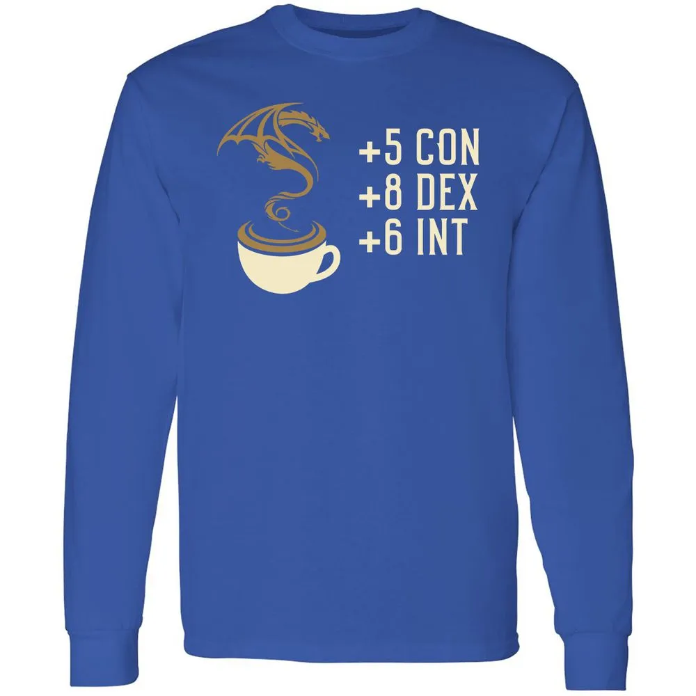 Coffee Dragon Long Sleeve T-Shirt - Royal - 8