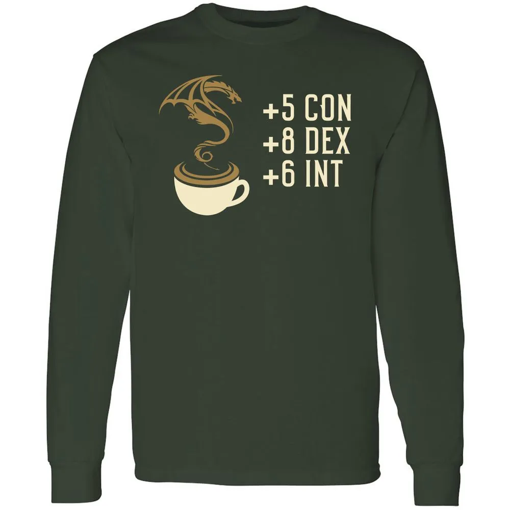 Coffee Dragon Long Sleeve T-Shirt - Forest Green - 4