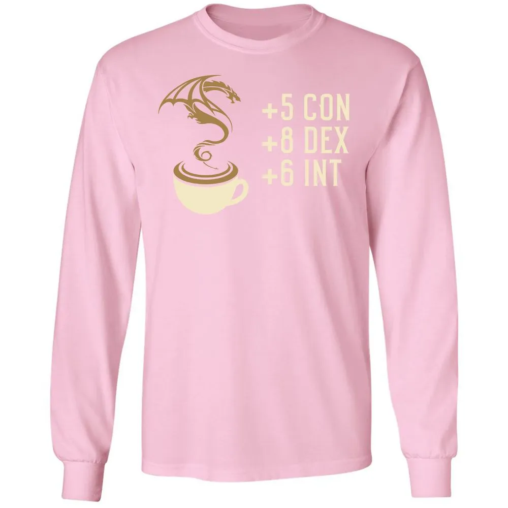 Coffee Dragon Long Sleeve T-Shirt - Light Pink - 3