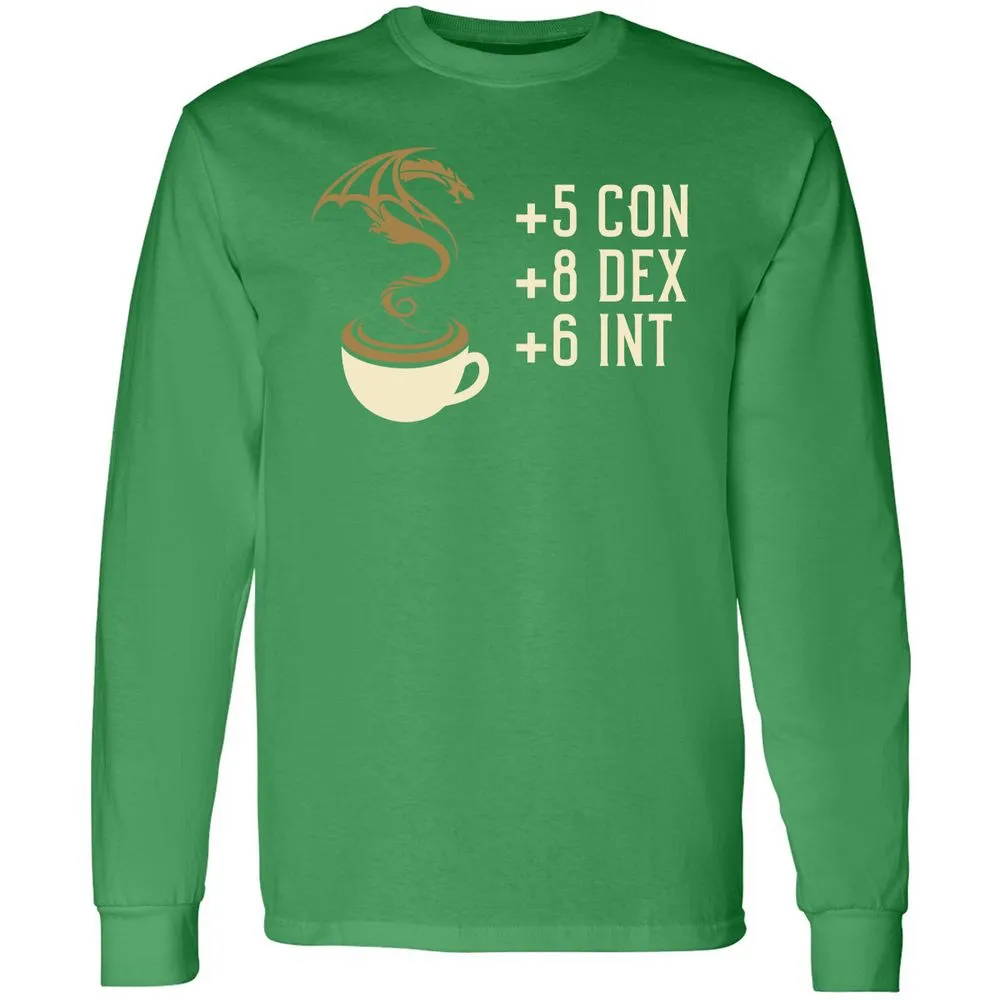 Coffee Dragon Long Sleeve T-Shirt - Irish Green - 10