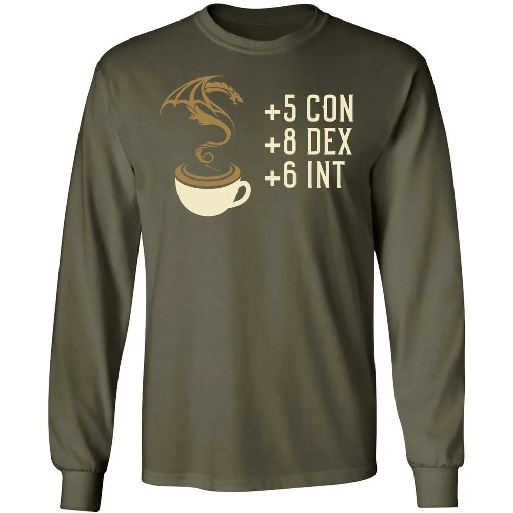 Coffee Dragon Long Sleeve T-Shirt - Military Green - 16