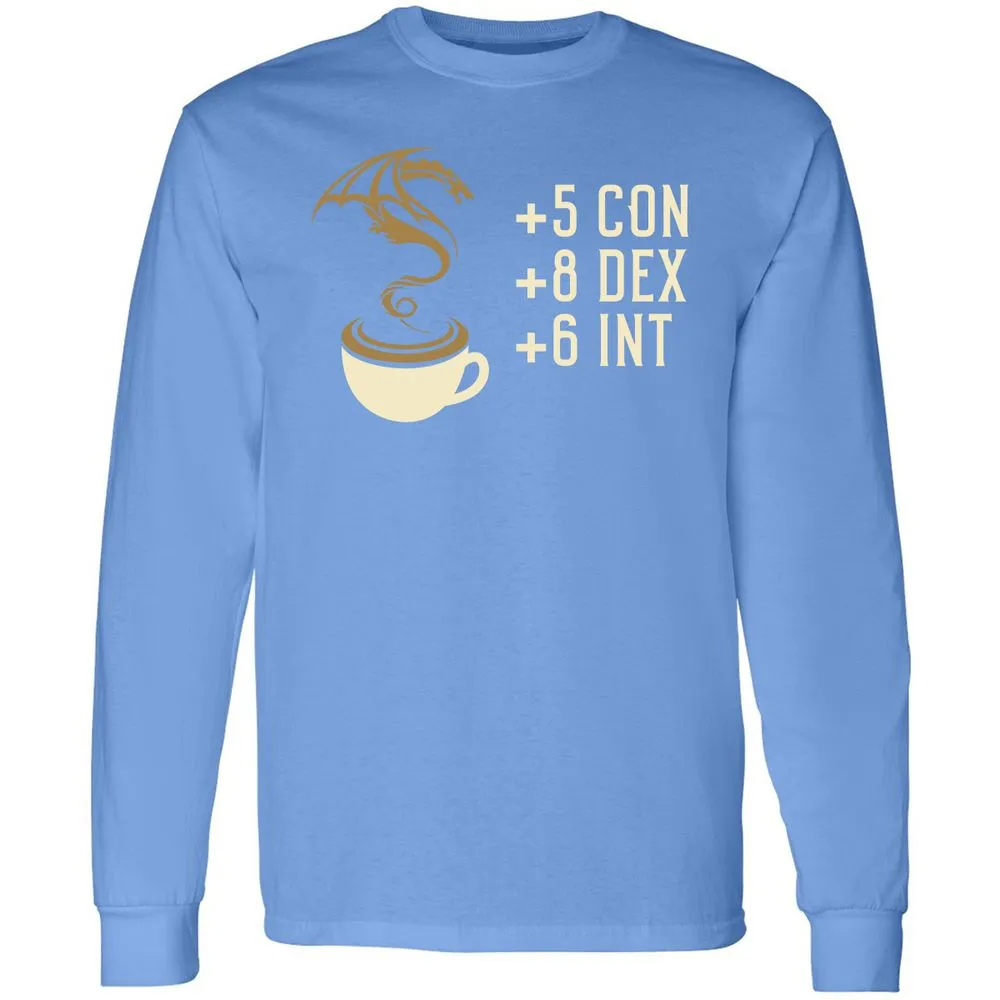 Coffee Dragon Long Sleeve T-Shirt - Carolina Blue - 12