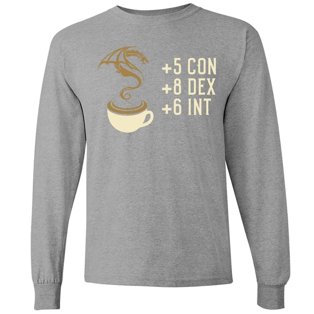 Coffee Dragon Long Sleeve T-Shirt - Graphite Heather - 6