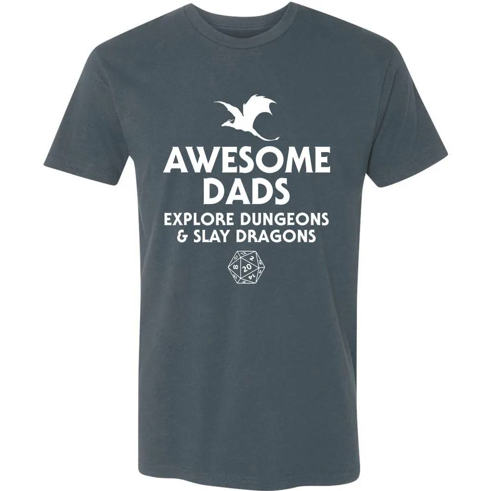 Awesome Dads Slay Dragons Premium Unisex T-Shirt - Indigo - 15