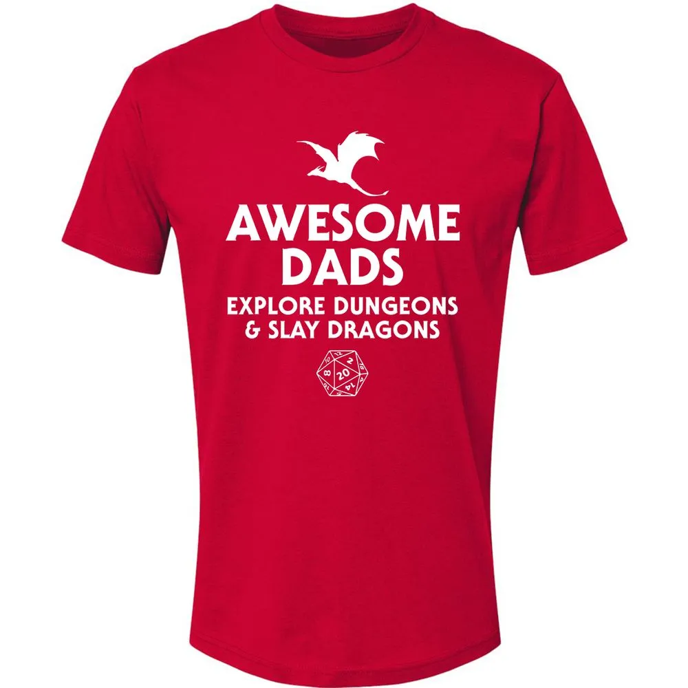 Awesome Dads Slay Dragons Premium Unisex T-Shirt - Red - 6