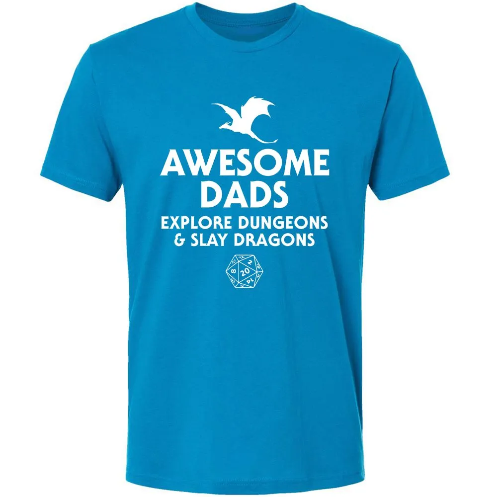 Awesome Dads Slay Dragons Premium Unisex T-Shirt - Turquoise - 16