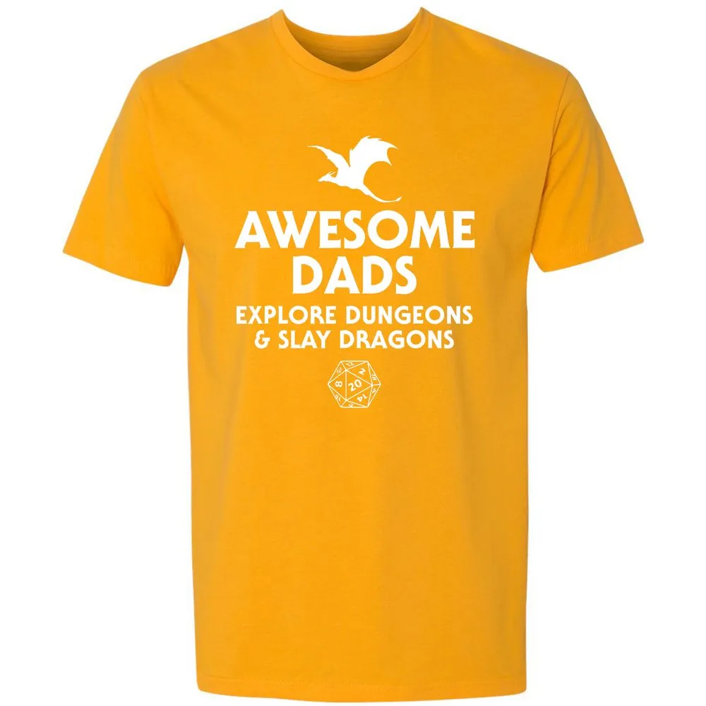 Awesome Dads Slay Dragons Premium Unisex T-Shirt - Gold - 12