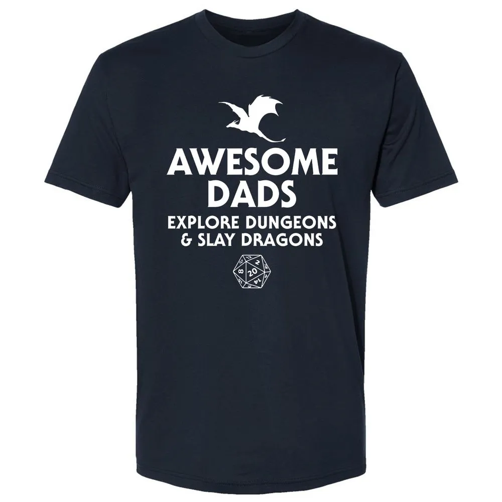 Awesome Dads Slay Dragons Premium Unisex T-Shirt - Midnight Navy - 2