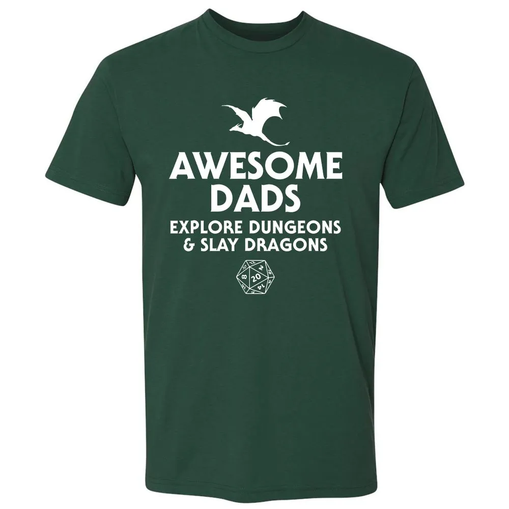 Awesome Dads Slay Dragons Premium Unisex T-Shirt - Forest Green - 13