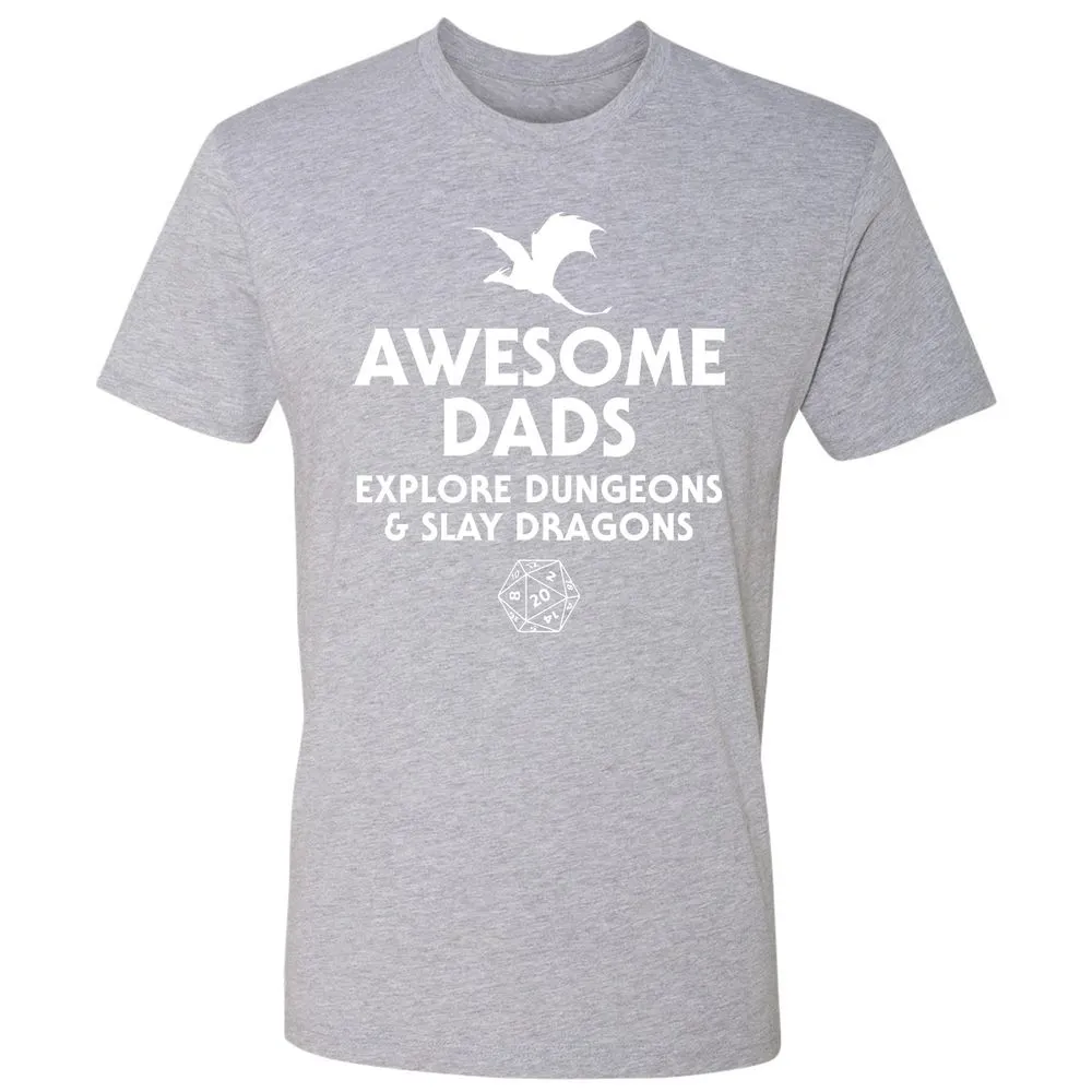 Awesome Dads Slay Dragons Premium Unisex T-Shirt - Heather Grey - 9