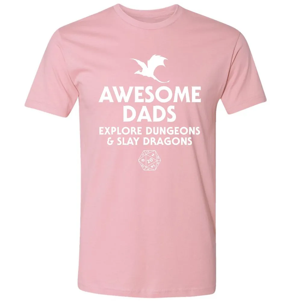 Awesome Dads Slay Dragons Premium Unisex T-Shirt - Light Pink - 3